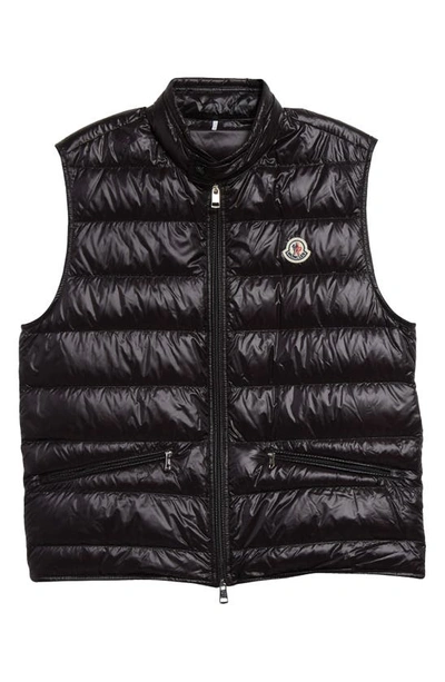 Moncler High Collar Puffer Quilted Sleeveless Jacket In Black
