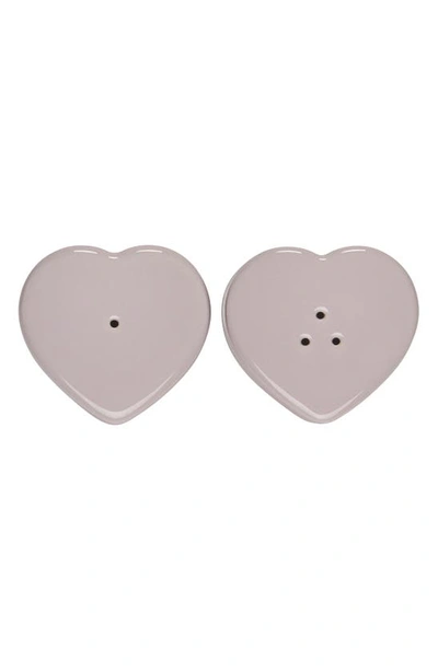 Le Creuset Stoneware Figural Heart Salt And Pepper Shakers, Set Of 2 In Shallot