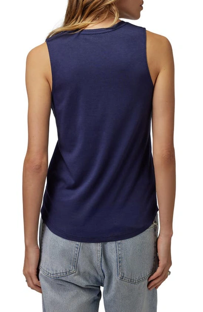 Shop Spiritual Gangster Love More Cotton & Modal Graphic Tank In Inky Navy
