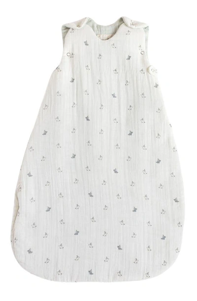 Shop Pehr Organic Cotton Wearable Blanket In Bunny/ Pastel Blue
