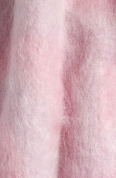 Shop Acne Studios Vandy Logo Jacquard Wool Blend Fringe Scarf In Pink