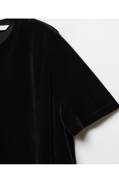 Mango T-shirt With Velvet Shoulder Pads Black In Black
