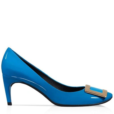 Shop Roger Vivier Belle De Nuit Pumps In Patent Leather In Blue