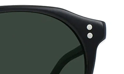 Shop Raen Remmy 52mm Polarized Round Sunglasses In Recycled Black/ Green Polar