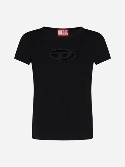 Shop Diesel T-angie Cotton T-shirt In Black