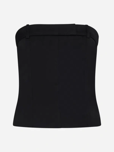 Shop Rohe Wool-blend Tailored Corset Top In Black