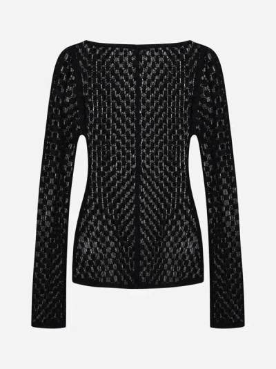 Rohe Geometrical Lace Long Sleeves Top In Black