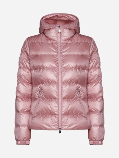 Shop Moncler Gles Quilted Nylon Down Jacket In Pink