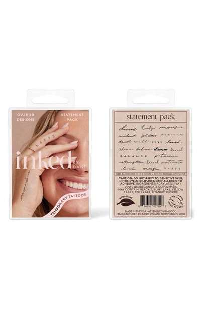 Inked By Dani Statement Temporary Tattoo Pack In Black