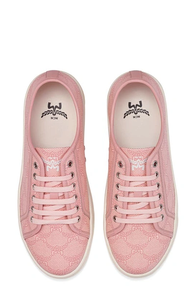 Shop Mcm Skyward Platform Sneaker In Silver Pink
