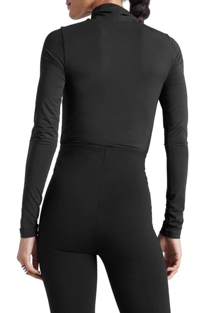 Shop Splendid X Kate Young Turtleneck Bodysuit In Black