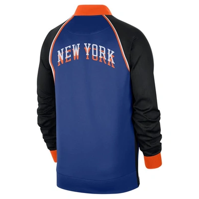 Shop Nike Blue New York Knicks 2023/24 City Edition Authentic Showtime Performance Raglan Full-zip Jacket
