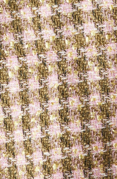 Shop L Agence Bridges Tweed Crop Jacket In Army/ Light Pink Multi