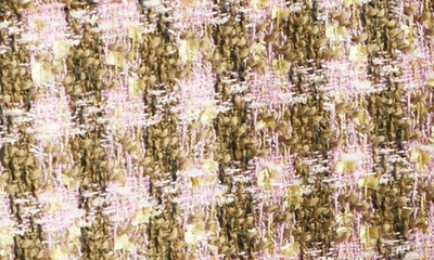 Shop L Agence Bridges Tweed Crop Jacket In Army/ Light Pink Multi