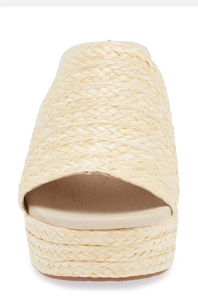 Chocolat Blu Raffia Platform Slide Sandal In Cream Raffia