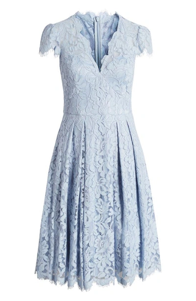 Shop Eliza J Lace Fit & Flare Cocktail Dress In Periwinkle