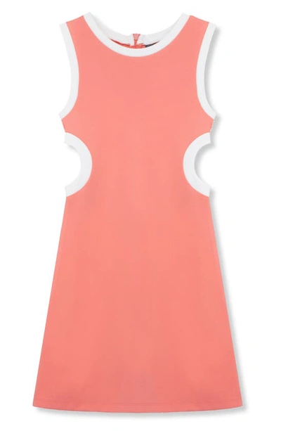 Shop Truce Kids' Cutout Sleeveless Dress In Coral