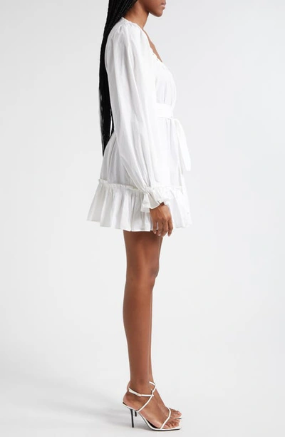 Shop Ramy Brook Kayleigh Long Sleeve Cotton Minidress In White