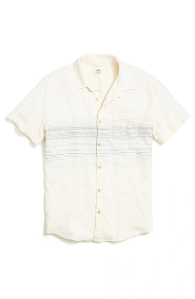 Shop Marine Layer Selvage Stretch Short Sleeve Camp Shirt In Natural Multi Stripe
