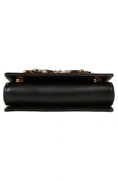 Dolce & Gabbana Dolce&gabbana Girls Logo Leather Phone Crossbody Bag In Black