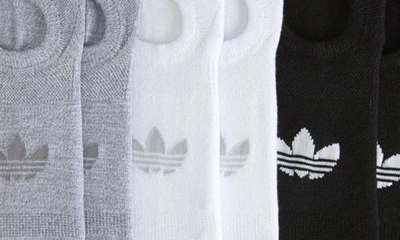 Shop Adidas Originals Assorted 6-pack Originals No-show Socks In Black/ White/ Grey