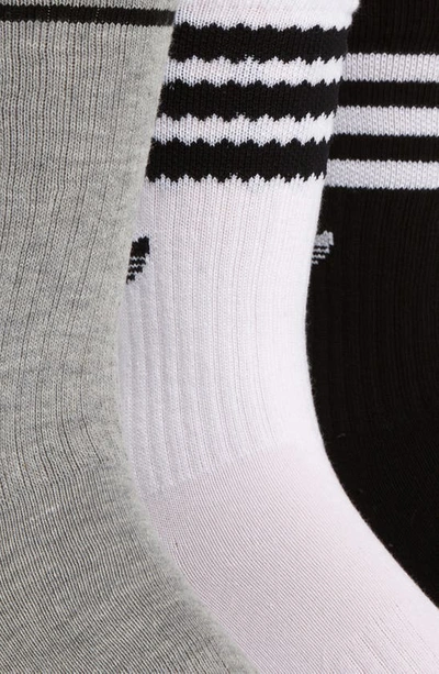 Shop Adidas Originals Assorted 3-pack Originals Roller Crew Socks In White/ Grey/ Black