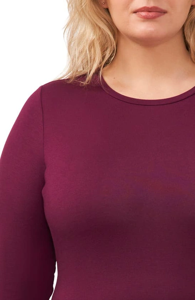 Halogen Crewneck Long Sleeve Knit Top In Grape Wine