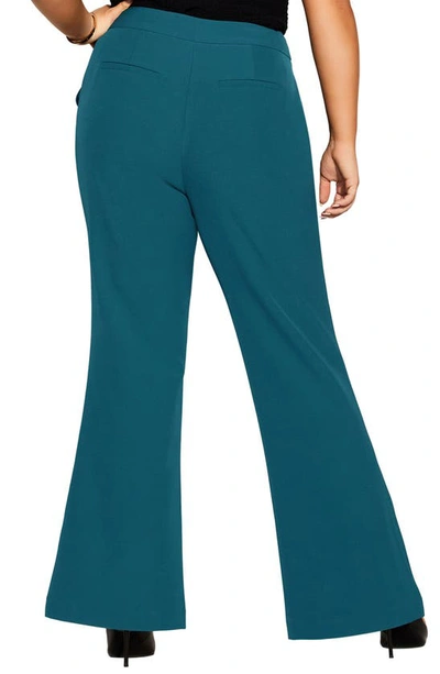 City Chic Tuxe Luxe High Waist Pants In Jade