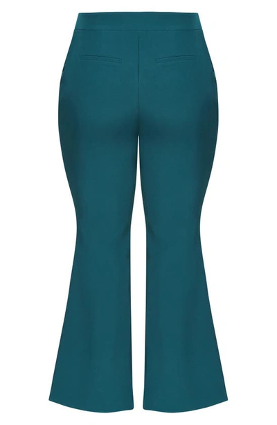 City Chic Tuxe Luxe High Waist Pants In Jade