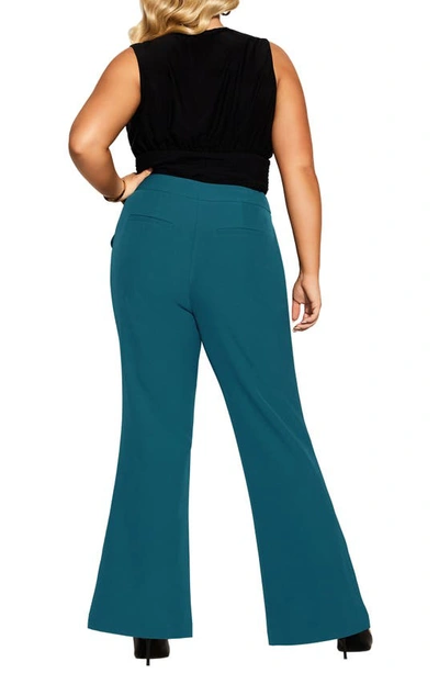 City Chic Tuxe Luxe High Waist Pants In Jade