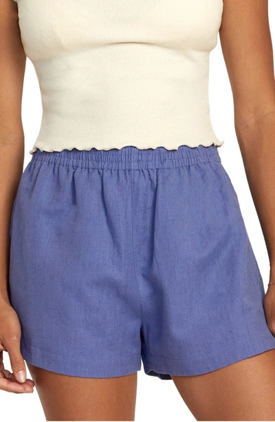 Shop Rvca Sawyer Linen Blend Shorts In Coast