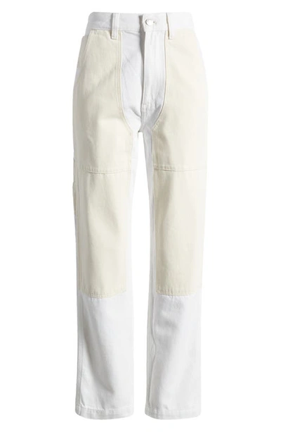 Shop Madewell Two-tone High Waist Straight Leg Jeans In Tile White Vintage C