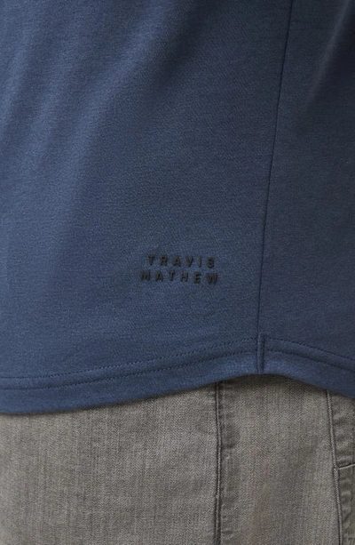 Shop Travis Mathew Cloud Crewneck T-shirt In Blue Nights