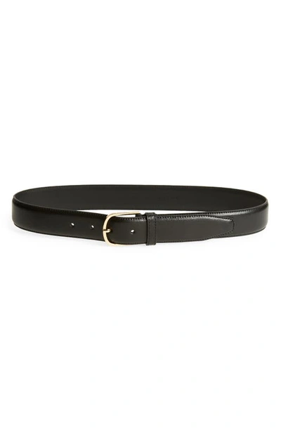 Shop Totême Bold Leather Belt In Black