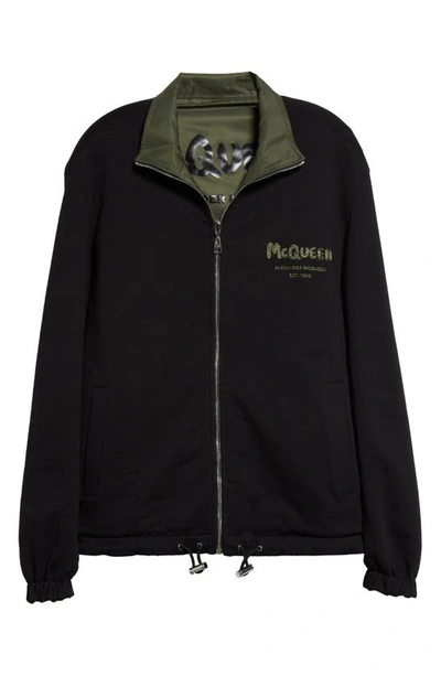 Alexander Mcqueen Graffiti Reversible Jacket In Green
