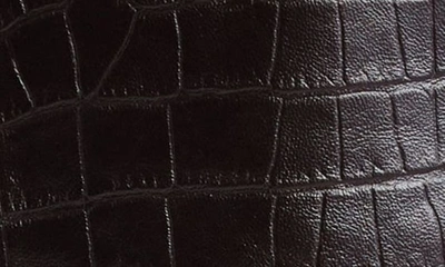 Shop Totême Croc Embossed Raglan Sleeve Leather Coat In Dark Brown