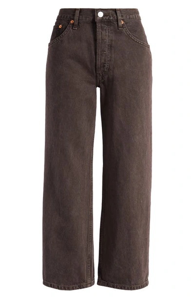 Shop Re/done Loose Fit Crop Wide Leg Jeans In Cocoa