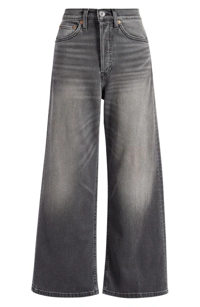 Re/done Women's High-rise Wide-leg Crop Jeans In Nero