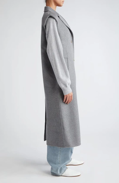 Shop Loulou Studio Deanna Sleeveless Wool & Cashmere Long Coat In Graphite Grey