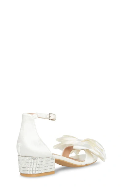 Shop Betsey Johnson Kids' Maddy Ankle Strap Bow Sandal In Ivory