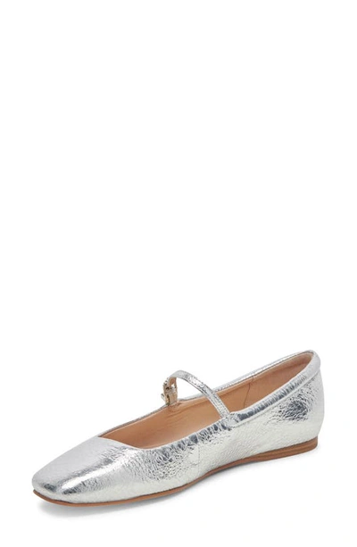 Shop Dolce Vita Reyes Mary Jane In Silver Distressed Leather