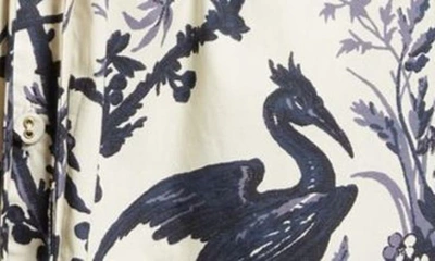 Shop Cara Cara Robin Floral Mini Shirtdress In Heron Navy