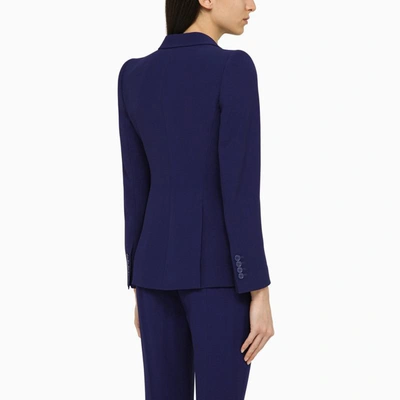 Shop Alexander Mcqueen Electric Single-breasted Jacket In Blue