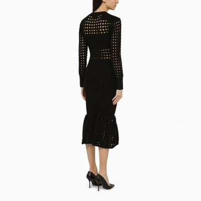 Shop Alexander Mcqueen Knitted Midi Dress In Black
