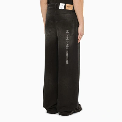Shop Balenciaga Denim Baggy Pants With Size Stickers In Black