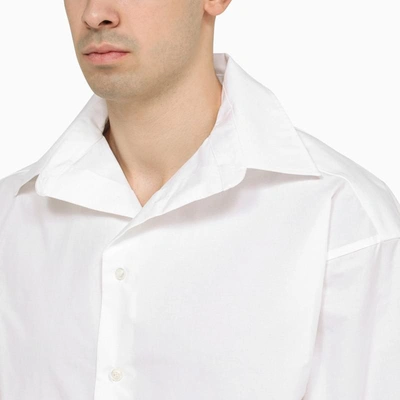Shop Balenciaga Kick Collar Oversize Shirt In White