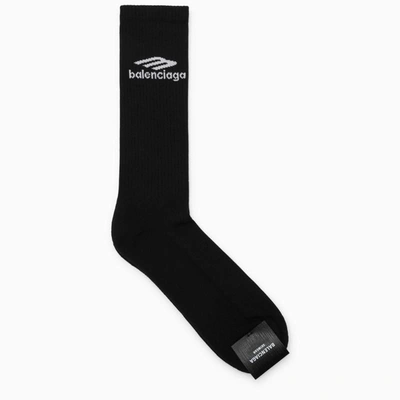 Shop Balenciaga Socks With Logo In Black