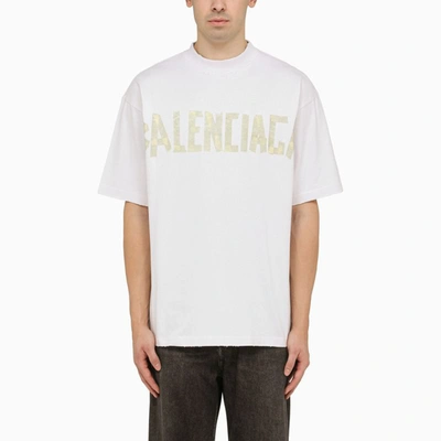 Shop Balenciaga Tape Type T-shirt In White