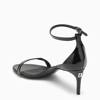 Shop Dolce & Gabbana Dolce&gabbana Patent Sandal With Logo In Black