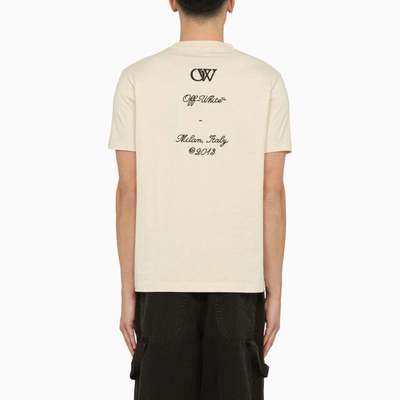 Shop Off-white ™ Slim T-shirt With Logo 23 In Beige